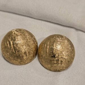 Vintage Monet Textured Dome Clip On Earrings